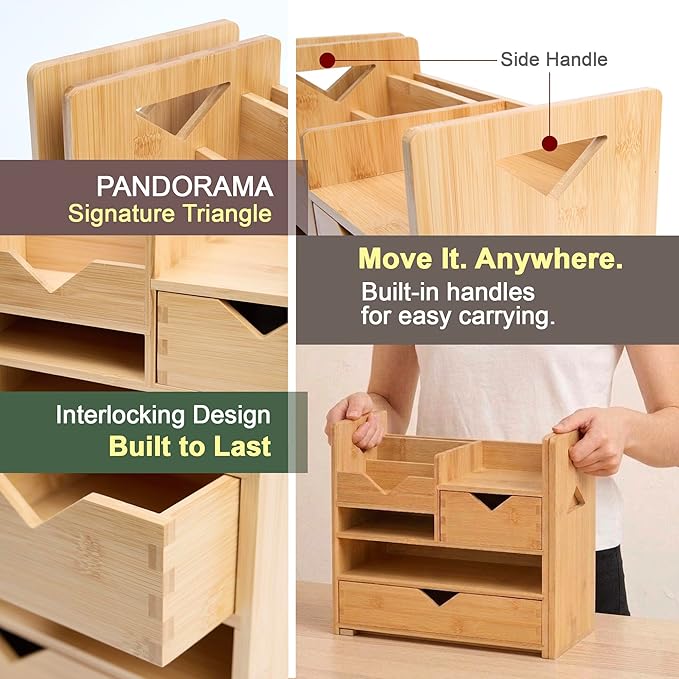 Pandorama Bamboo Desk Organizer (Medium)
