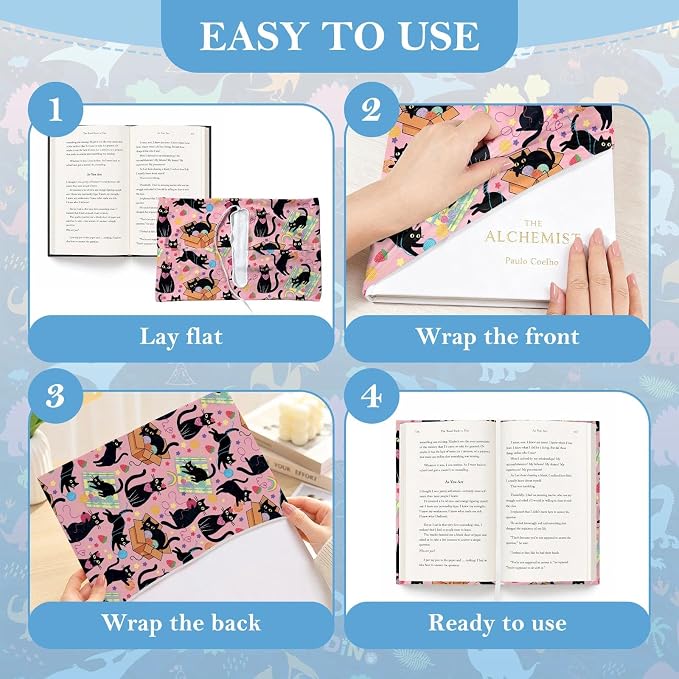 6 Pack Stretchable Book Covers, Jumbo Book Covers for Paperbacks Hardcover Books up to 9 x 11 Inches, Reusable Washable Protective Fabric Books Sleeves, Animals