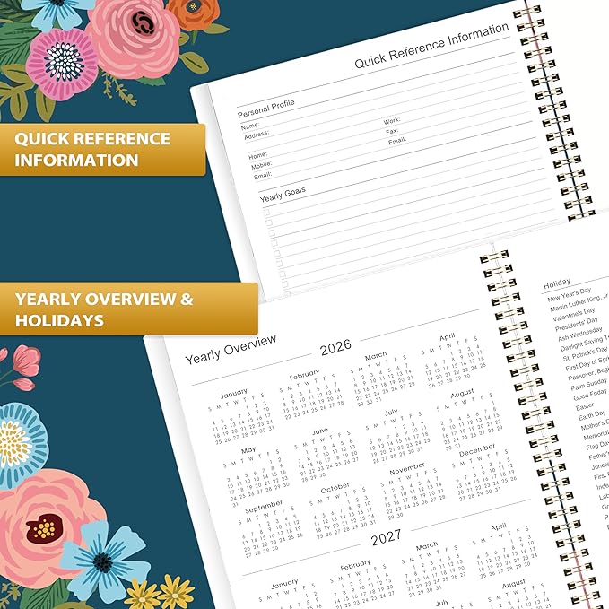 2026-2027 Planner - Planner Weekly and Monthly, Jul. 2026 - Jun. 2027, Calendar Planners 2026-2027, 9" x 11", Premium Paper, Twin-wire Binding