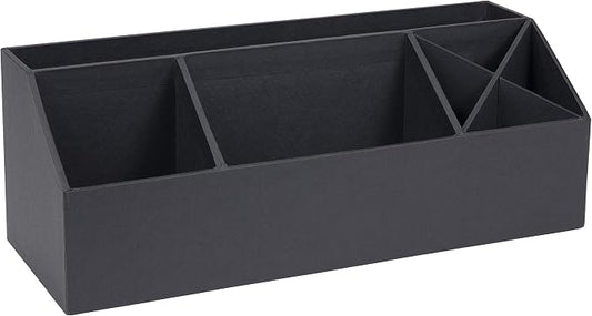 Bigso Elisa Desktop Organizer - Durable Office Desk Organizer with 7 Compartments for Office Supplies and Accessories - 13.1 in x 4.9 in x 4.9 in - Dark Gray