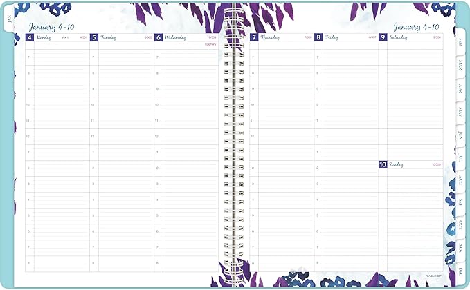AT-A-GLANCE 2027 Appointment Book Planner, Weekly & Monthly, 13-Month Jan-Jan, 8.5" x 11", Hourly, Wild Washes, Teal (523-905-27)