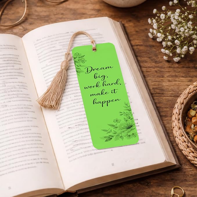 Printable Bookmarks - Blank Bookmark Printing Paper for Inkjet & Laser Printers - 2" x 6" Perforated Bookmarks 5 per Page - 25 Sheets / 125 Book Marks (Bright Green)