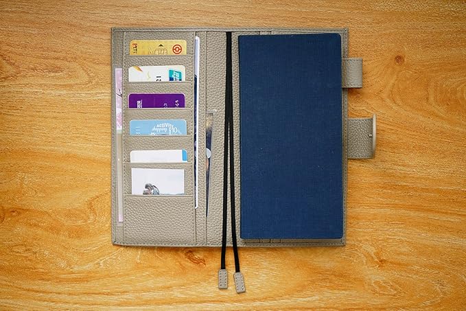 Moterm Leather Cover for Hobonichi Weeks - Fits Hobonichi Weeks/Weeks Mega, with Back Pocket (Pebbled-Gray)