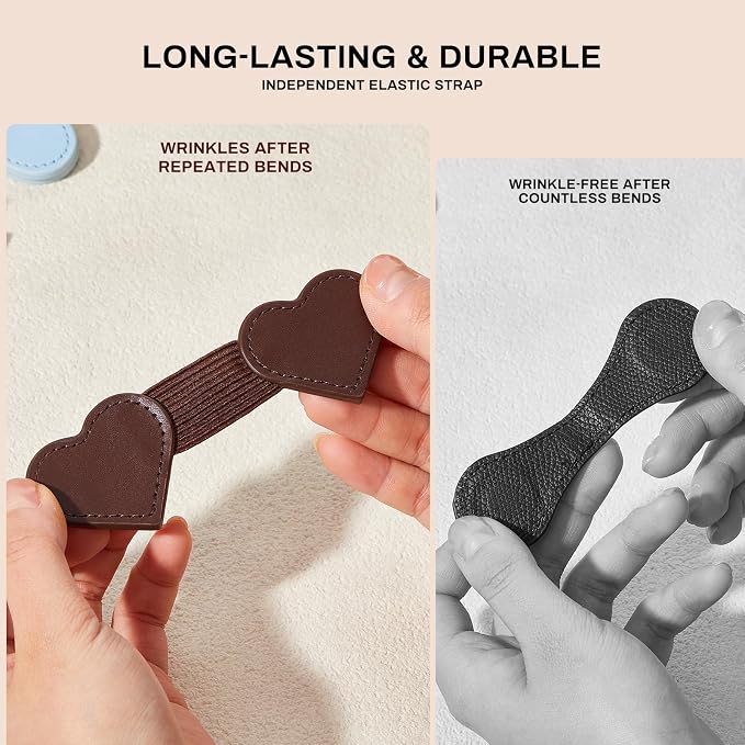 2Pcs Magnetic Leather Bookmarks with Gift Box Heart-Shaped Magnetic Pen Holder Book Marks Clip Gift for Book Lover Readers Cute Bookmark for Women, Brown