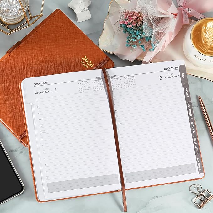 2026 Appointment Book & Planner - January 2026 - December 2026, Daily Hourly Planner, 5.75" X 8.25", 60-Minute Interval, Faux Soft Leather Cover, Premium Paper, Academic Calendar with Pen Loop, Inner Pocket
