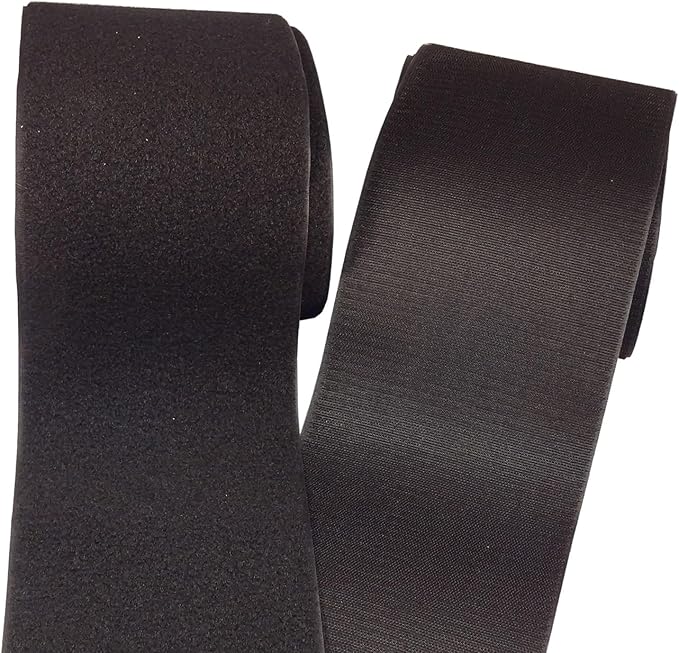 BlueDot Trading Hook & Loop Fastener Sew On Style for use with Bags, Clothes, Costumes, Office, Home, Crafts or School, 6" Wide x 5' Length, 1 Set of Black