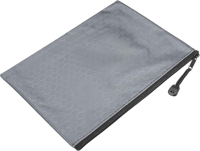 PATIKIL Waterproof Zipper File Bags, 10 Pack A5 Size Document Pocket Storage Organizer Pouch for Travel Office Supply, Gray