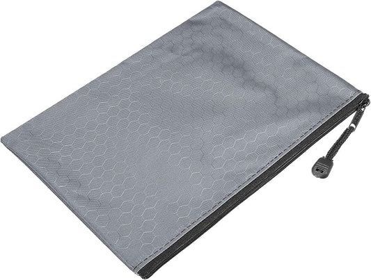PATIKIL Waterproof Zipper File Bags, 10 Pack A5 Size Document Pocket Storage Organizer Pouch for Travel Office Supply, Gray