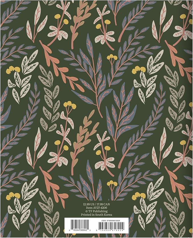 TF Publishing July 2026 - June 2027 Trailing Blooms Medium Monthly Planner - 12 Month Academic Planner 2026-2027 with 2-Page Spreads, Monthly Calendar Grids and Planning Prompts - 6.5 in x 8 in
