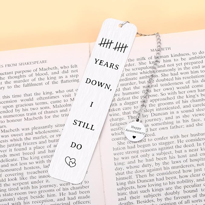 10th Anniversary Tin Gifts for Him Her - 10 Year Wedding Tin Bookmark for Husband Wife, Romantic 10 Year Gift for Husband, Couples 10th Anniversary Present for Boyfriend Girlfriend