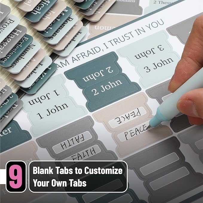 Mr. Pen- Bible Tabs, 75 Tabs, Winter Wood, Laminated Bible Tabs for Women and Men, Bible Tabs for Study Bible, Bible Index Tabs, Bible Book Tabs, Bible Labels Tabs, Mr Pen Bible Tabs