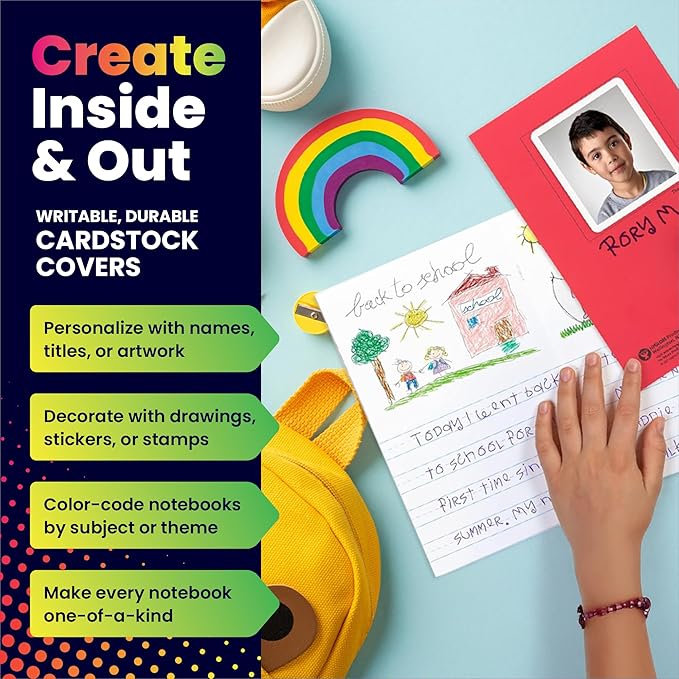 Hygloss Half Blank Books for Kids to Write Stories and Illustrate – Bulk 24 Pack – 5.5" x 8.5" A5 – Small Primary Journal for Grades K-2, Preschool/Kindergarten Notebook with Picture Space – 24 Pages