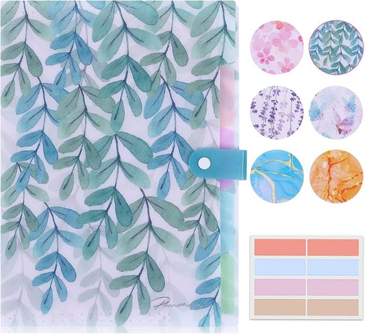 Forest Series Expanding File Folder Stylish Funky Cute Retro Document Organizer with Natural Scenes for Students,Teachers & Freelancers - Green Jungle