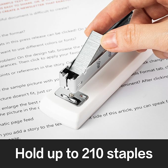 Deli Stapler, Desktop Stapler, Office Staplers, 25 Sheet Capacity, Includes 1000 Staples and Staple Remover, White