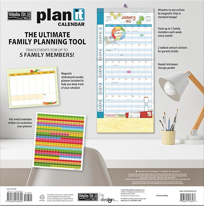 Lang, Family by Paula Joerling 2025 Plan It Wall Calendar