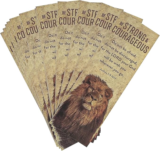 Salt & Light, Joshua 1:9 Be Strong & Courageous Lion Bookmarks, 2 x 6 inches, 25 Bookmarks