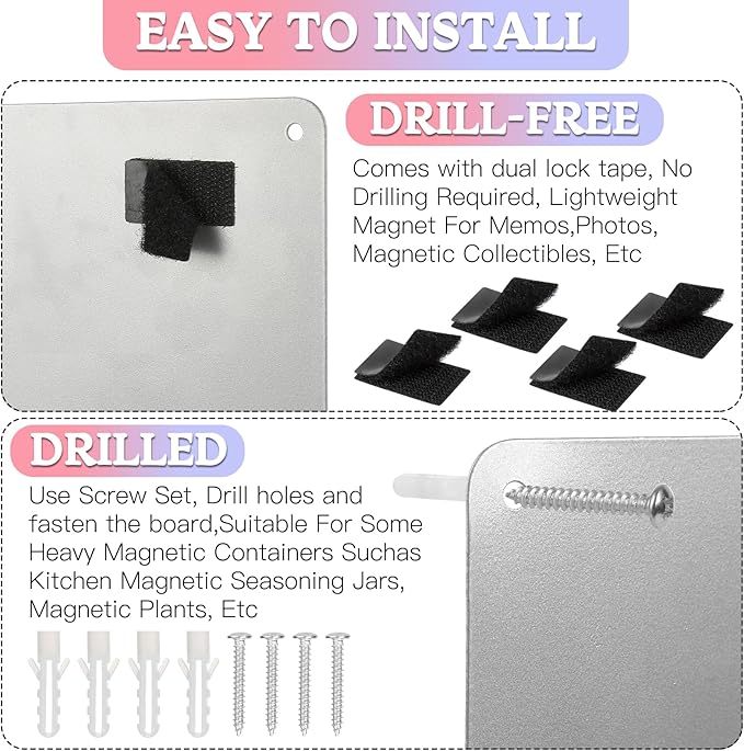 4 Pack Stainless Steel Magnetic Board 17" x 12.6"Magnet Bulletin Board Suitable for Displaying Notes, Photos,Magnetic Letters,Magnetic Board for Wall, Refrigerators, Cabinets
