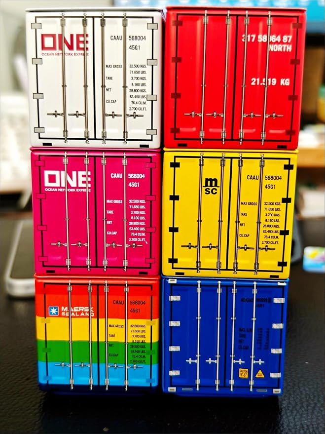 Decorative Container Storage Box Set, Industrial Style, Metal Construction, Multi-Color Design for Home Organization, Warm Colors, 11.6 x 5 x 5.5 CM