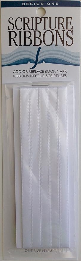Design One Scripture Ribbons - Provides Bookmark/Quick Reference Tool (White)