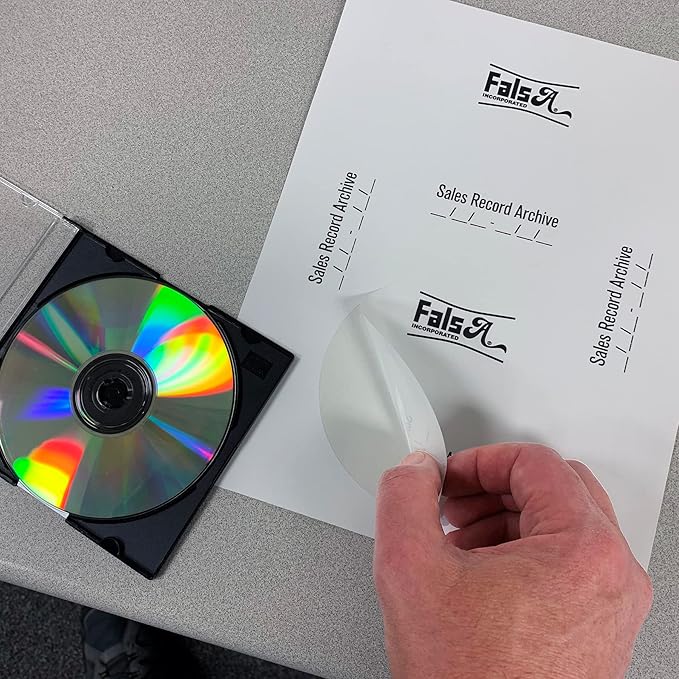 CD/DVD Label Full Face | Qty 4000 Disc, 4000 Spine | 2000 Sheets Total | Permanent White Matte | Inkjet & Laser Compatible | Neato Small Center Style | Spine & Case Labels | Blank Label