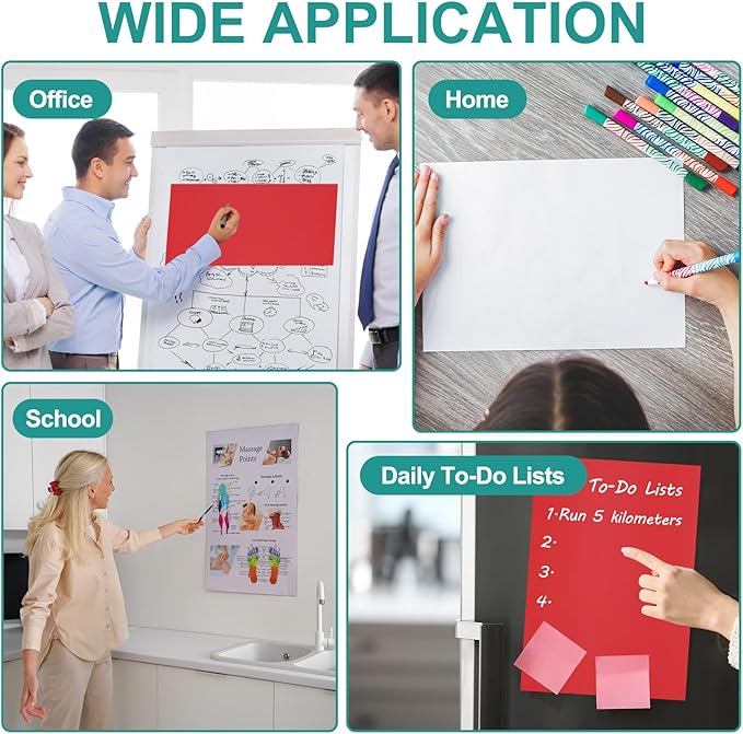PATIKIL Magnetic Dry Erase Board Sheet for Fridge, 3 Pcs 12 x 8 Inch Erasable Refrigerator Whiteboard for Kitchen for Home Kitchen Organizer Planner Office Storage, Pink (0.6mm)