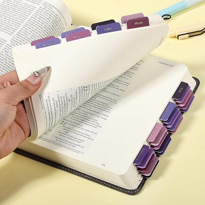 Mr. Pen- Bible Tabs, 75 Tabs, Berry Bloom, Gold Foil Embossed Lettering, Laminated Bible Tabs for Women and Men, Bible Tabs for Study Bible Index Tabs, Bible Book Tabs, Bible Labels Tabs