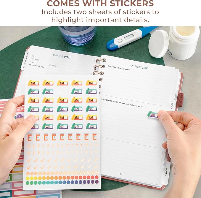 Clever Fox Personal Health Record Keeper – Medical Care Planner – Wellness & Medication Tracker Journal for Patients – Organizer Notebook, Daily Tracking Log Book & Appointment Diary (Rose Gold)