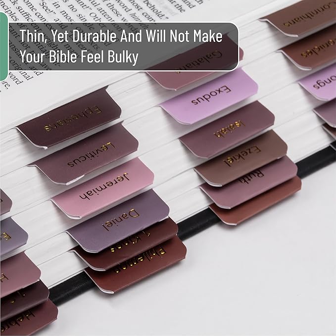 Mr. Pen- Bible Tabs, 75 pcs, Earth Tone, Gold Foil Embossed Lettering, Laminated Bible Tabs for Women and Men, Bible Index Tabs, Bible Book Tabs, Bible Labels Tabs, Mr. Pen Bible Tabs