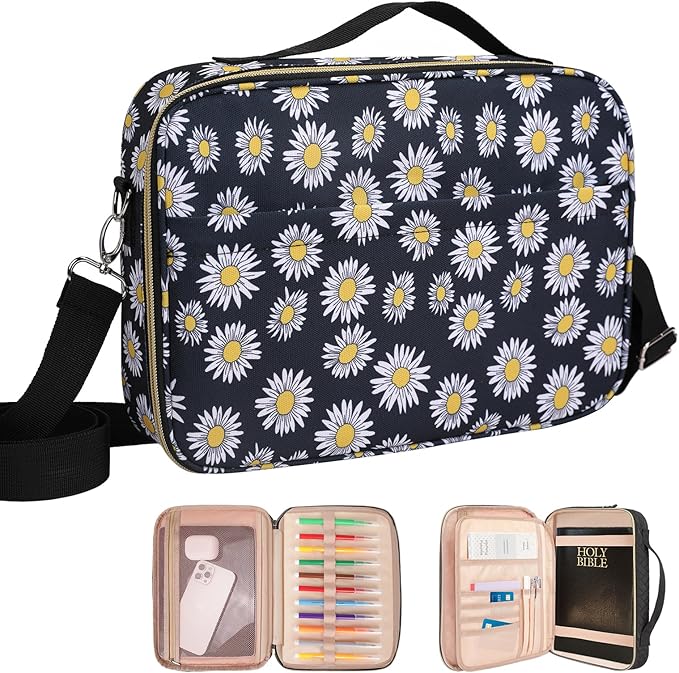 Dofilachy Bible Covers for Women - Stylish Bible Case with Durable Handle - Bible Carrying Case for Girls, Boys, Kids with Metal Zipper