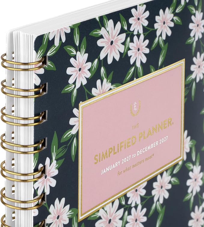 AT-A-GLANCE 2027 Planner, Simplified by Emily Ley, Weekly & Monthly, 5.5" x 8.5", Berry Floral (EL59-200-27)