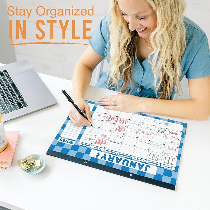 Hadley Designs Large Teacher Desk Calendar 2026-2027 - Desktop Calendar 2026, 18-Month Desk Calendars for Home, Office & Classroom, Cute Classroom Must Haves, Teacher Appreciation Gifts