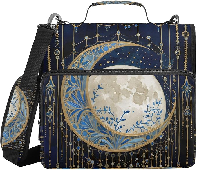 ALAZA Moon Witchy 3 Ring Zipper Binder 500 Sheets Expanding File Folder Bag Case Briefcase