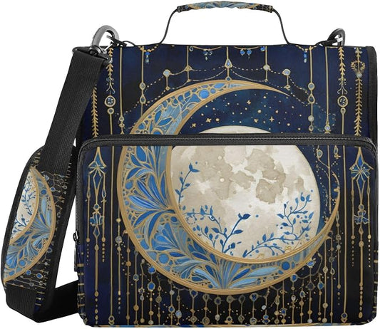 ALAZA Moon Witchy 3 Ring Zipper Binder 500 Sheets Expanding File Folder Bag Case Briefcase