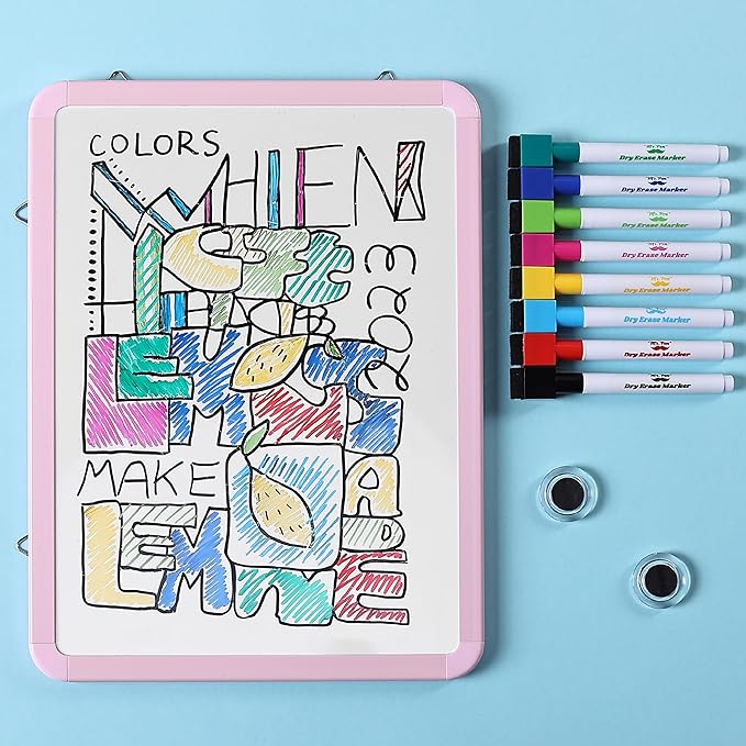 Mr. Pen- Small Dry Erase Board, 12.5x9.5 Inches, Whiteboard with 8 Fine Point Dry Erase Markers and 2 Board Magnets, Magnetic Small White Board for Students, Home, Office and Classroom
