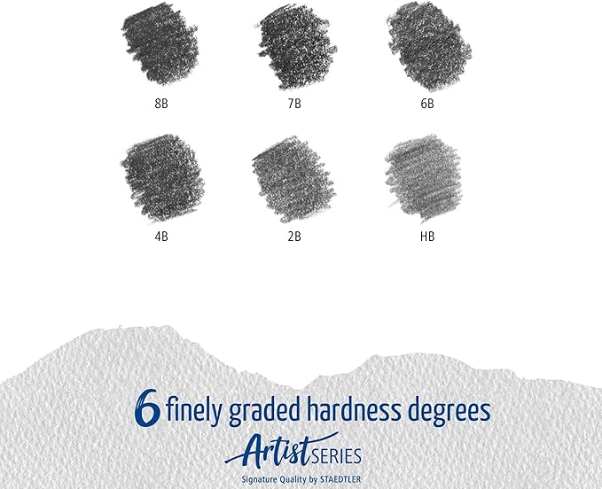 Staedtler Lumograph Graphite Drawing and Sketching Pencils 100G6, Set of 6 Degrees in an Attractive Storage Tin (100G6)