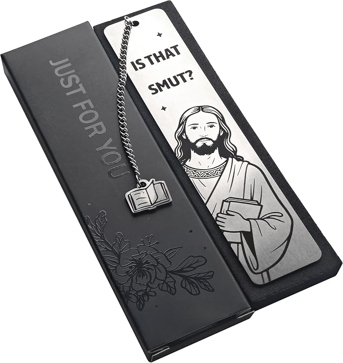 Funny Bookmarks for Women, Christian Gifts for Women Readers, Metal Bookmark for Book Lovers, Christmas & Birthday Gifts for Her, Best Friend, Sister, Wife, with Gift Box, is that