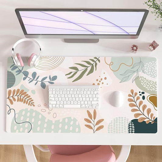Colorful Star Large Mouse Pad, Abstract Botanical Waterproof Desk Mat, Boho Computer Gaming Mouse Pad, Minimalist XXL Full Desk Mousepad Non Slip Desk Pad for School Office Home 31.5" x 15.7"