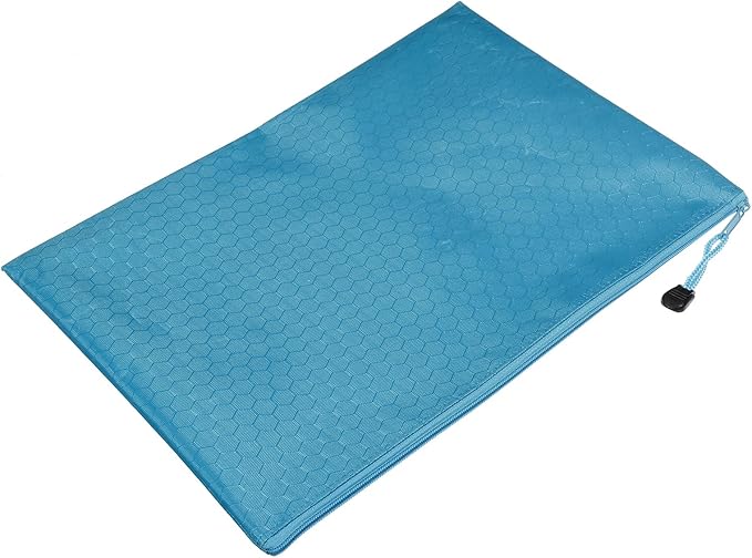 PATIKIL Waterproof Zipper File Bags, 10 Pack A4 Size Document Pocket Storage Organizer Pouch for Travel Office Supply, Sky Blue