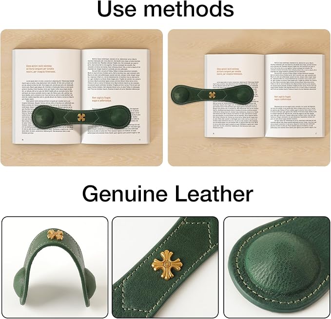 Book Weight Holder Wooden Thumb Book Page Open Weighted Bookmark Corner Reading Accessories Office Desk Decor Executive Gift for Writer Reader(Bookmark Page Holder-Green)