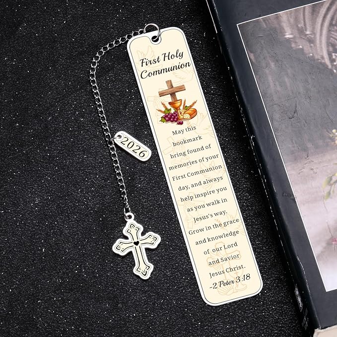 2026 First Communion Gifts for Boys Girls - 1st Communion Gifts for Boys Girls First Communion Favors Bible Bookmark Religious Christian Easter Gift for Kids Girl Boy Christian Bookmarks for Women Men