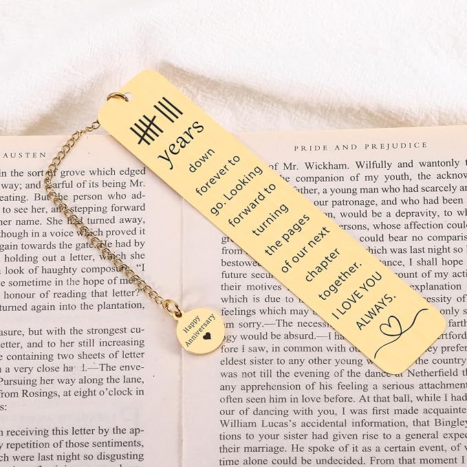 Bronze for 8th Wedding Anniversary - Bookmarks, GIFS for Her & Him Valentine Bookmarks for Couple Husband Wife Parents