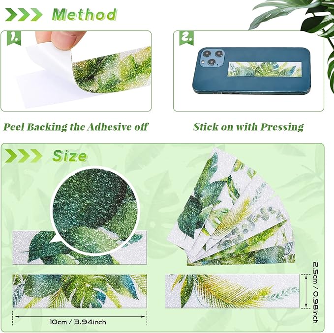 Gersoniel 36 Pcs Anxiety Sensory Stickers Strips Adhesive Textured Mental Health Calm Stickers Mindfulness Fidget Decals Stress Anxiety Relief Items for Therapy Office Desk(Leaves Style)