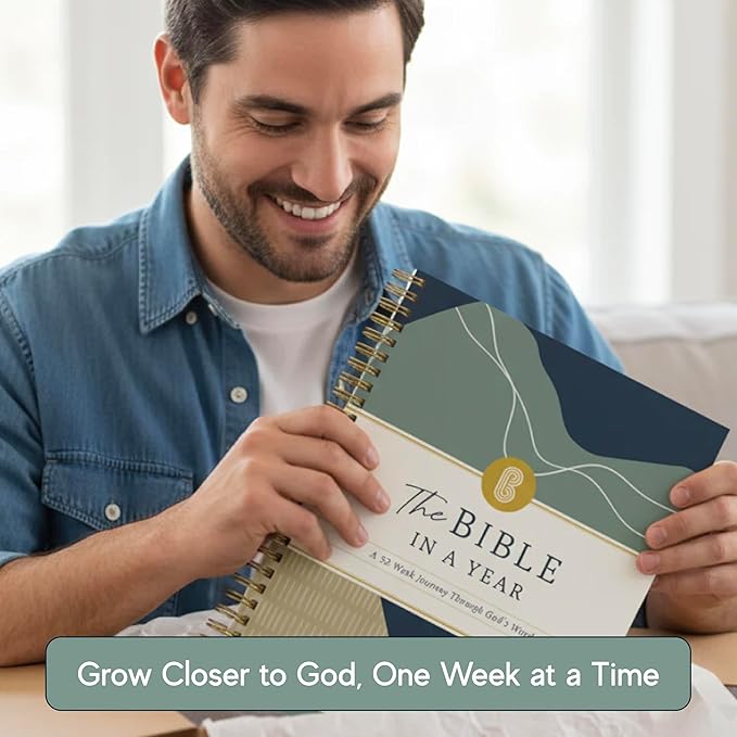 Official Spiral Bible® The Bible in a Year | 52 Week Guided Bible Study & Daily Reading Plan | Spiritual Companion & Journal for Adults & Teens | 8.5" x 11" Notebook | Mountains