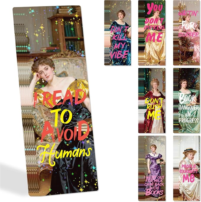 Funny Vintage Bookmark Gifts - 48 Pcs Sarcastic Quotes Paper Bookmarks Bulk for Women Students Book Lovers Humor Page Marks School Reading Accessories Bookish Gift for Birthday Graduation