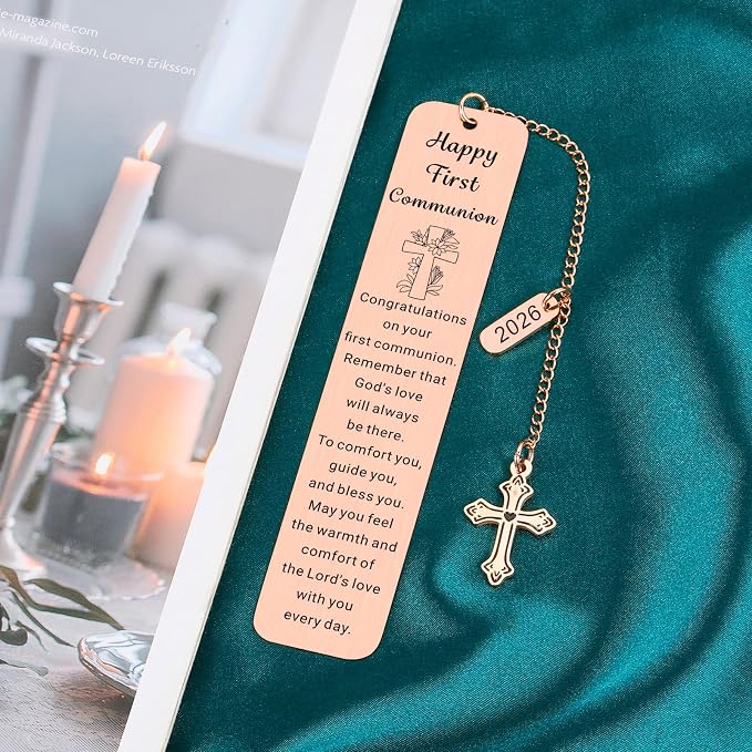 First Communion Gifts for Girls First Communion Gifts for Boys Women Men 1st Holy Communion Bookmark Baptism Confirmation Gifts for Teen Christian Religious Easter Gifts for Kid Easter Basket Stuffers