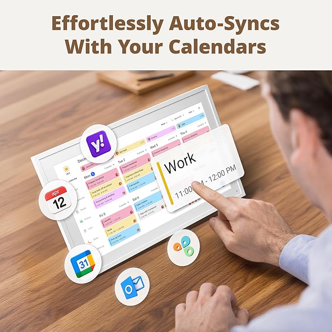 Dragon Touch 15.6" Digital Calendar Chore Chart – 1080P Full HD Interactive Touchscreen, Smart Family Planner, Hearth Display Digital Calendar Wall & Desk Mountable for Seamless Scheduling