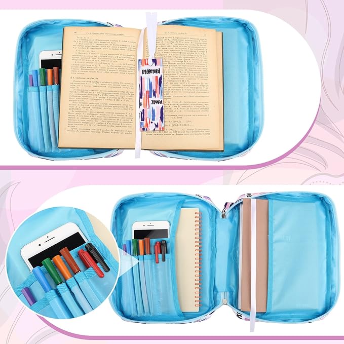 Laumoi Bible Cover Case for Women 10'' Floral Bible Cover Case Women Portable Protective Bag for Bible Study Supplies(Positive Style)