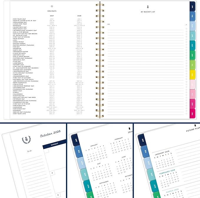 AT-A-GLANCE 2027 Planner, Simplified by Emily Ley, Weekly & Monthly, 8.5" x 11", Happy Stripe (EL57-905-27)