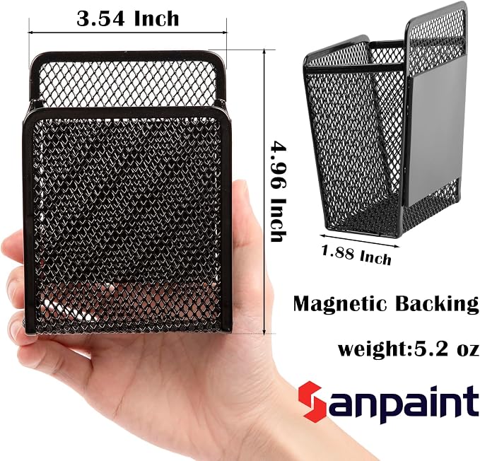 Magnetic Pen Holder - Magnetic Black Mesh Locker Cups, Organizational Supplies, Strong Magnet Storage Marker Pen Pencil Organizer for Refrigerator,Whiteboard,Locker Accessories