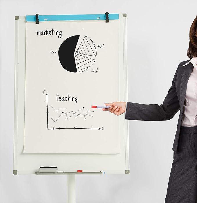 A AIRLLEN Mobile Whiteboard Flipchart Easel Mobile Dry Erase Board Portable Magnetic Whiteboard with Paper Pad on Wheels for Home Office (24X36 inches)